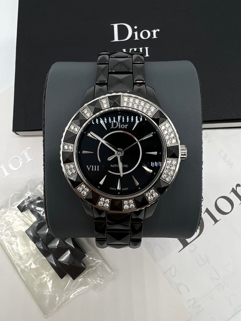 Christian Dior VIII Diamond Black Ceramic Women s Watch