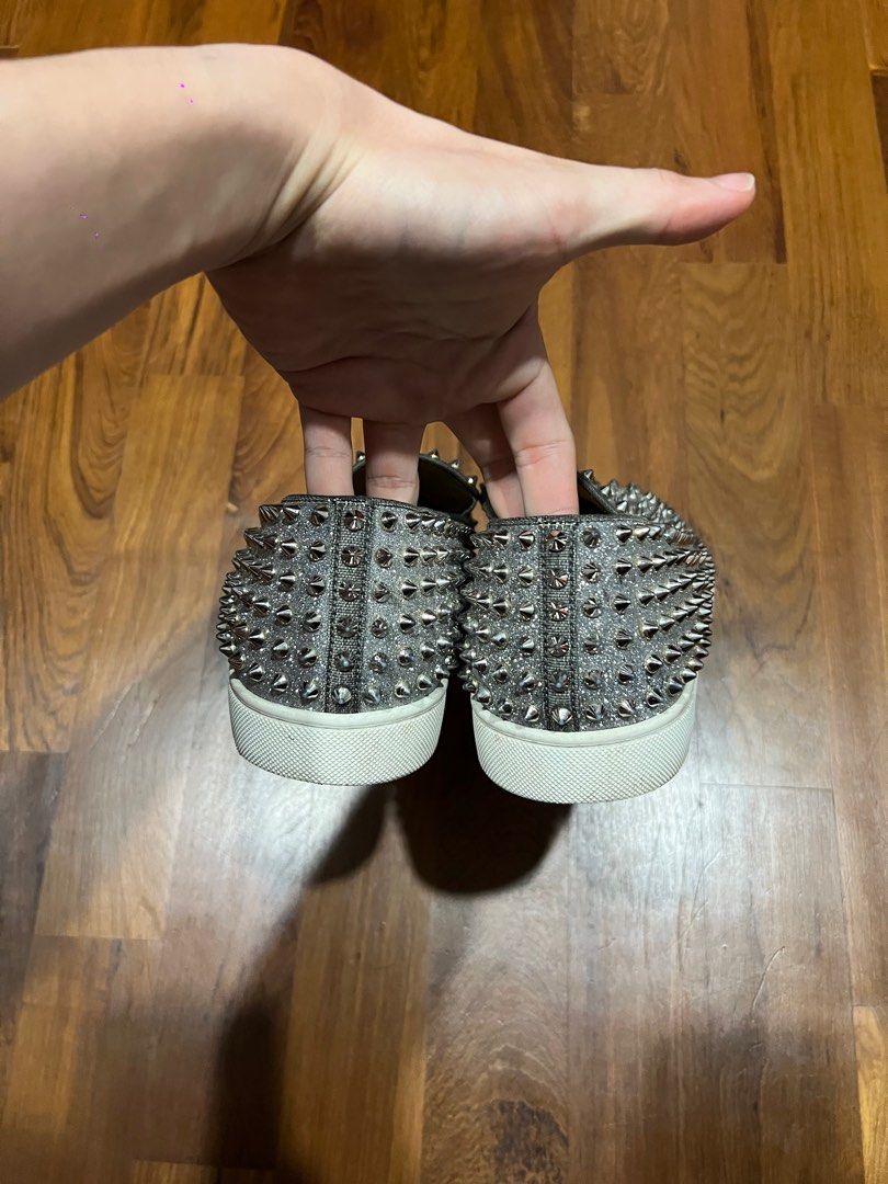 Christian louboutin cheap silver sneakers