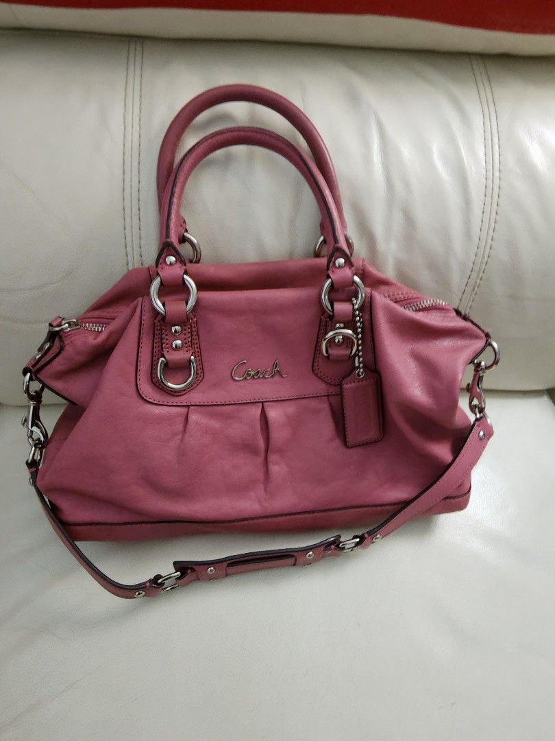 coach ashley satchel pink
