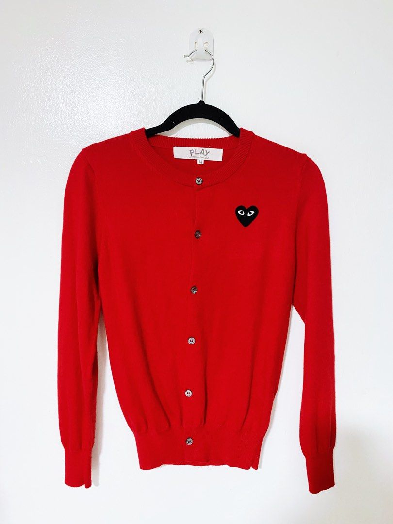 Comme des garcons red cardigan discount