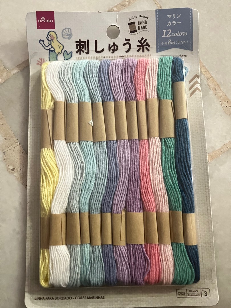 Daiso embroidery floss (pastel), Hobbies & Toys, Stationery & Craft