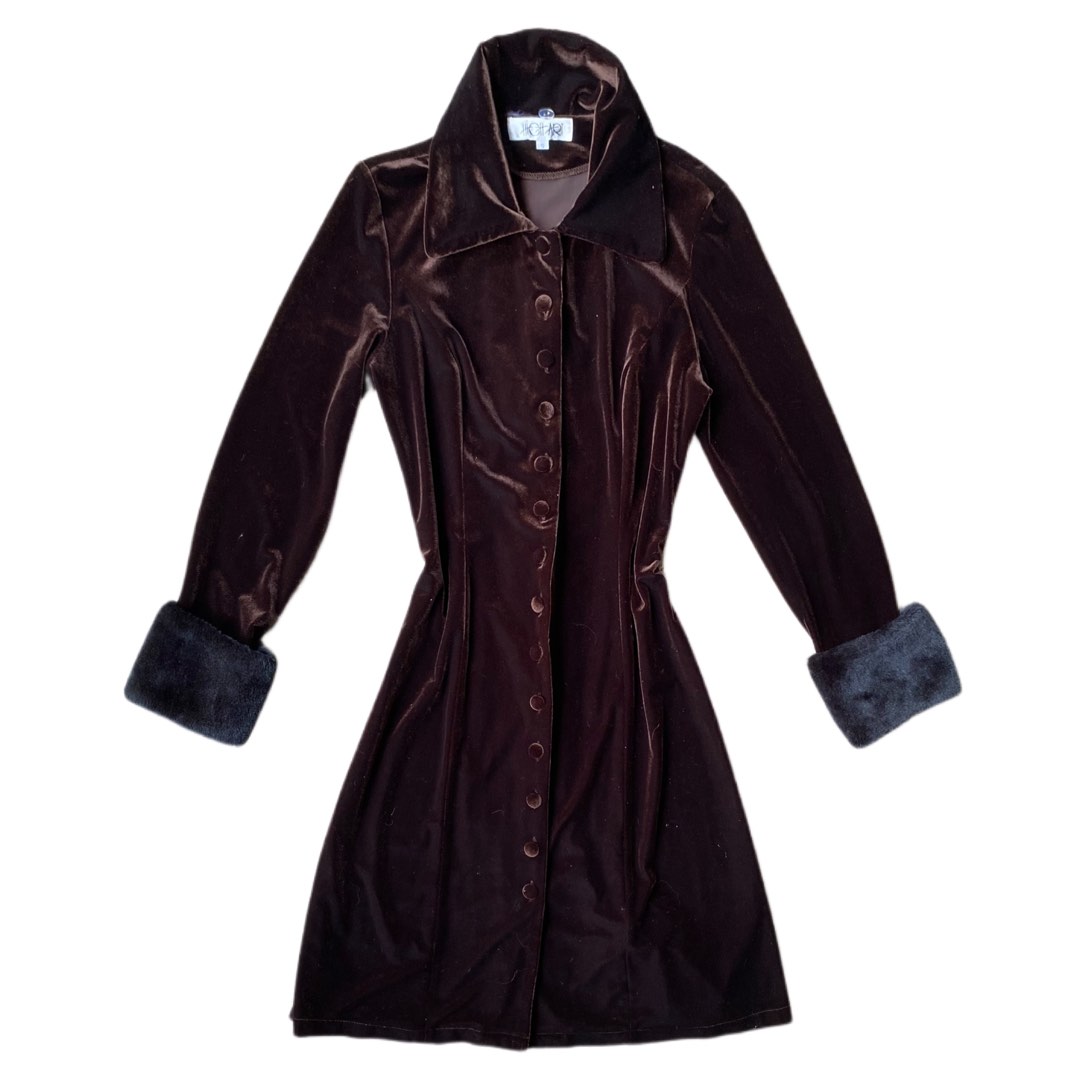 Chocolate Brown Fur Velvet Cardigan