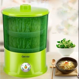 (DELIVERY FREE) BEAN SPROUTS MACHINE HOMEMADE AUTOMATIC MULTI-FUNCTION SEED BASIN GONNIE Three-layer (Green)
