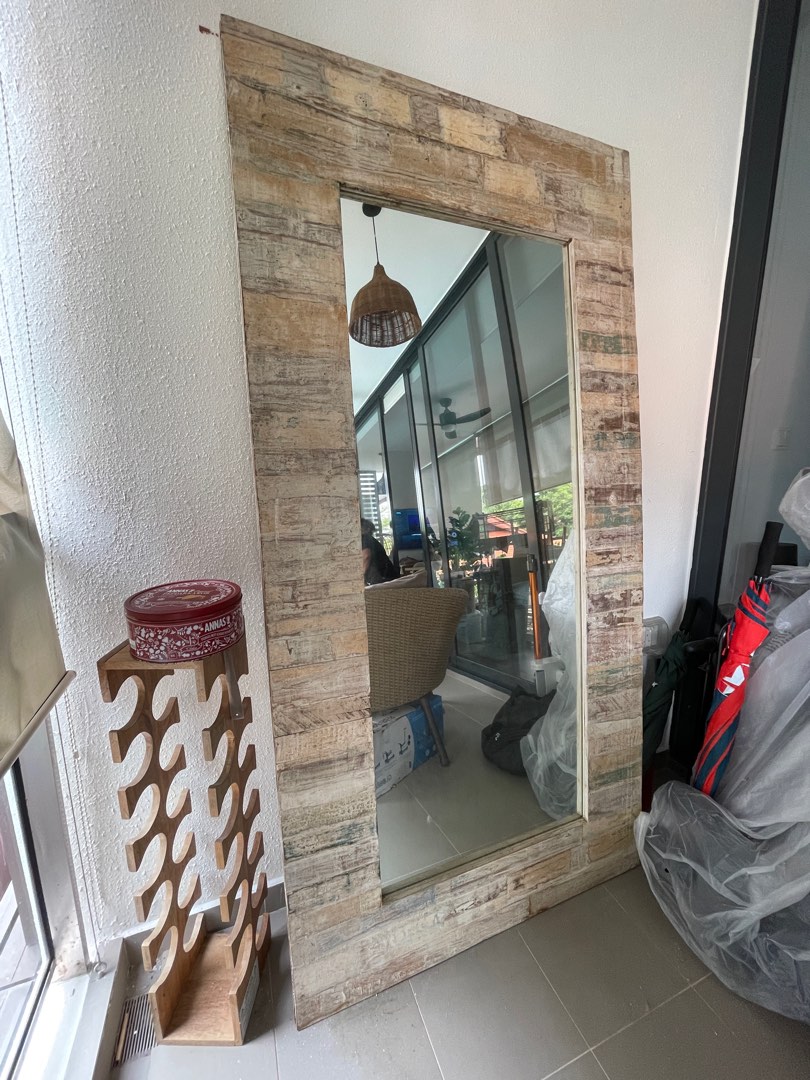 Designer distressed full length mirror, Furniture & Home Living, Home