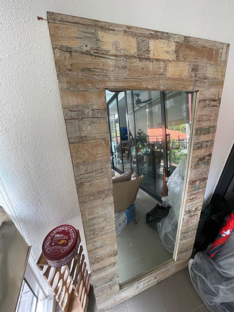 Designer distressed full length mirror, Furniture & Home Living, Home