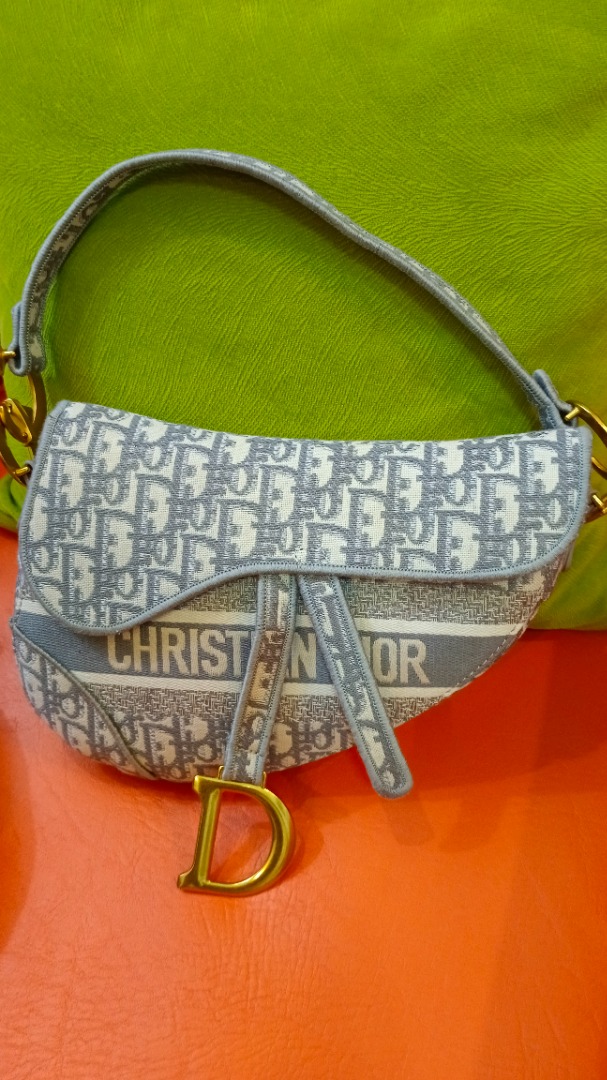 Dior Saddle Bag in Gray Oblique Embroidery (Medium Gray) on Carousell