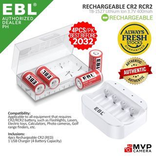 EBL rechargeable cr2 lithium batteries 3.7v 400mwh camera