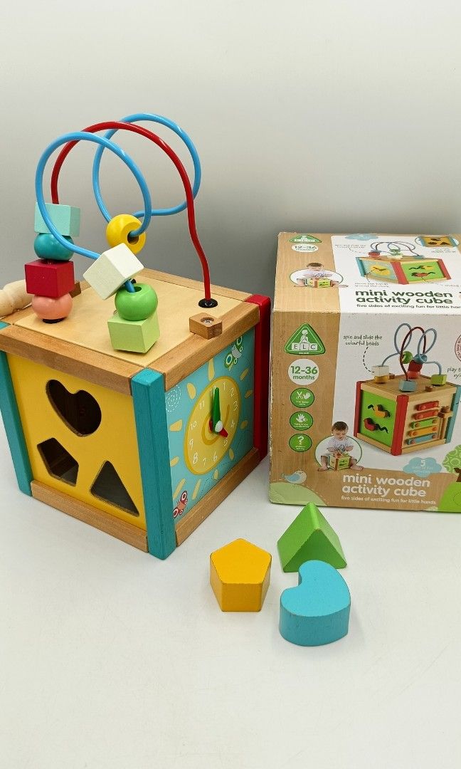ELC Mini Wooden Activity Cube B08 Hobbies Toys Toys Games on Carousell