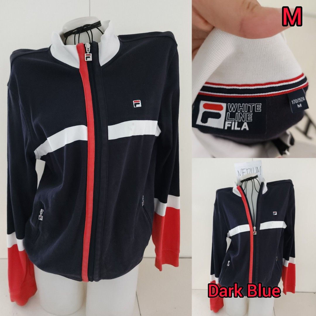 Fila White Line Dark Blue Jacket for men and women unisex Men s Fashion Coats Jackets and Outerwear on Carousell