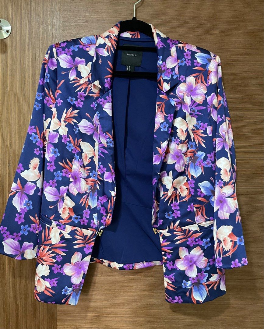 Purple floral top blazer