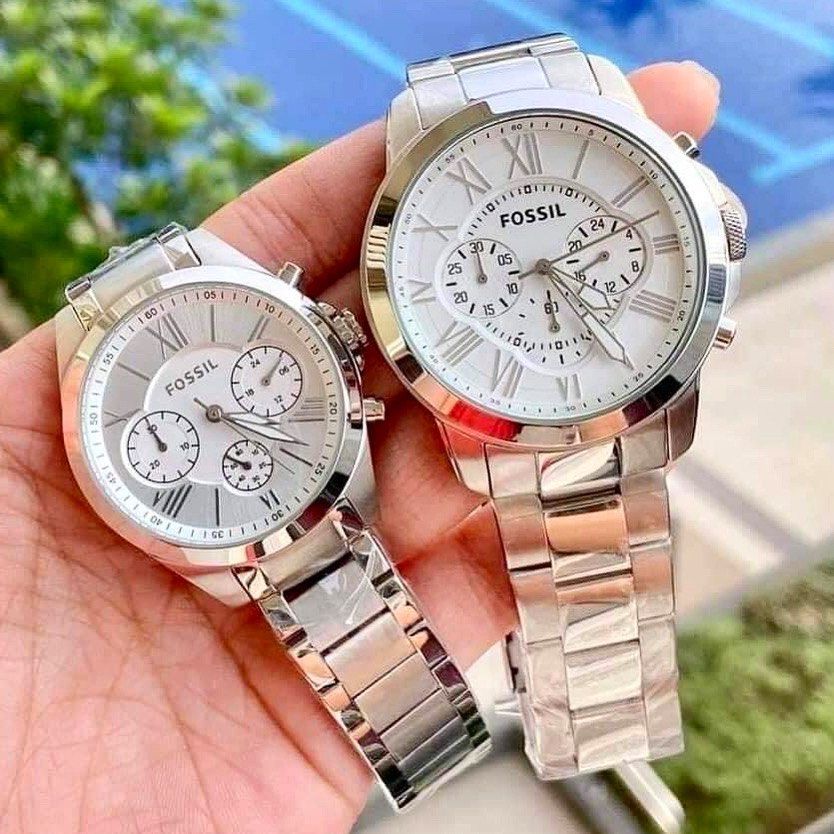 FOSSIL COUPLE SILVER STEEL AUTHENTIC WATCH Women s Fashion