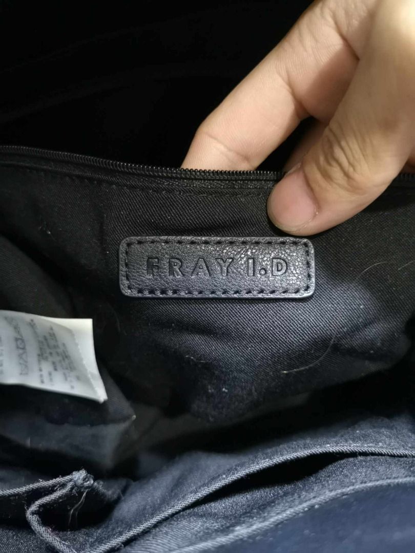Fray I.D Black Matte Leather Flap Crossbody Bag, Women's Fashion, Bags