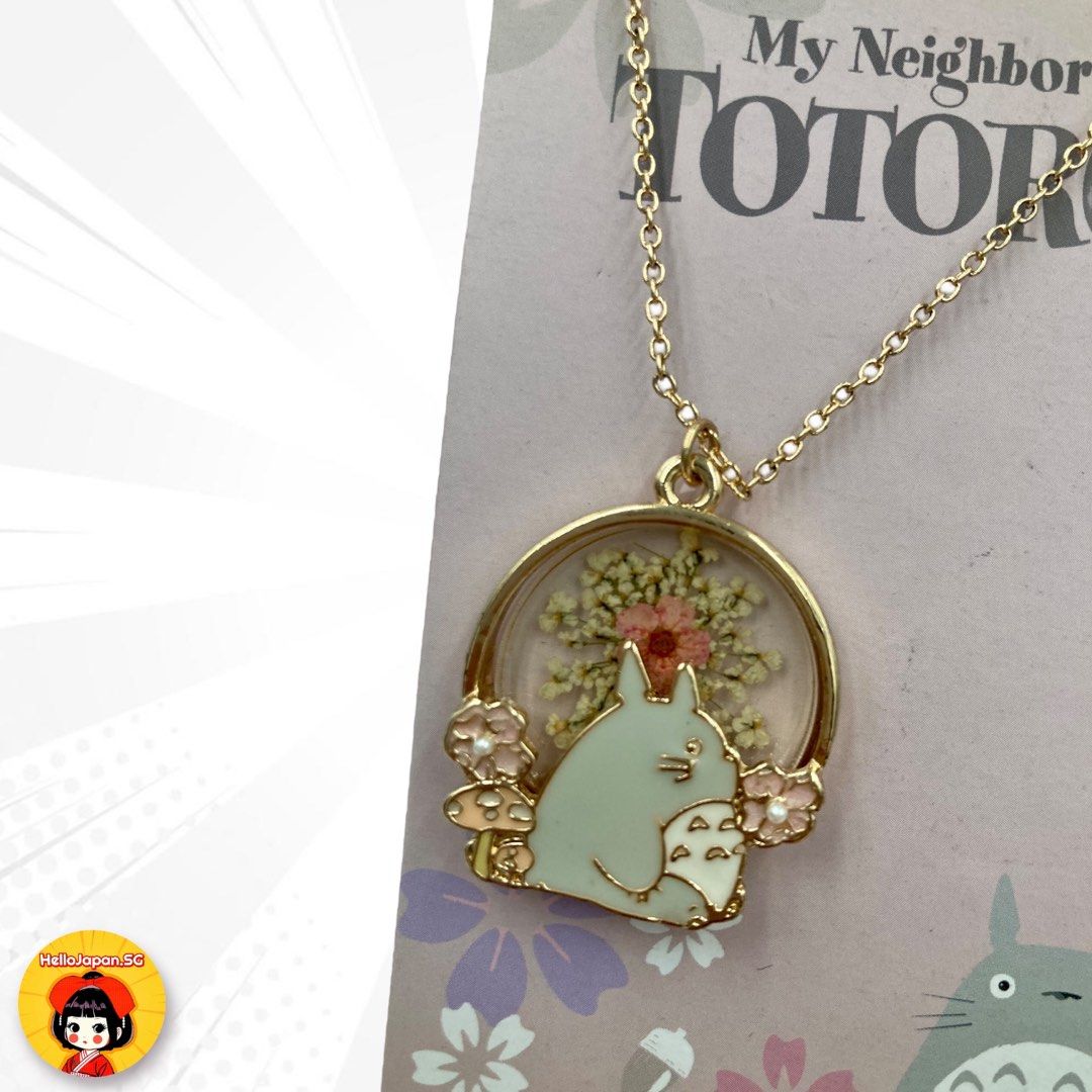 Studio Ghibli My Neighbor Totoro Dried Flower Pendant Necklace 