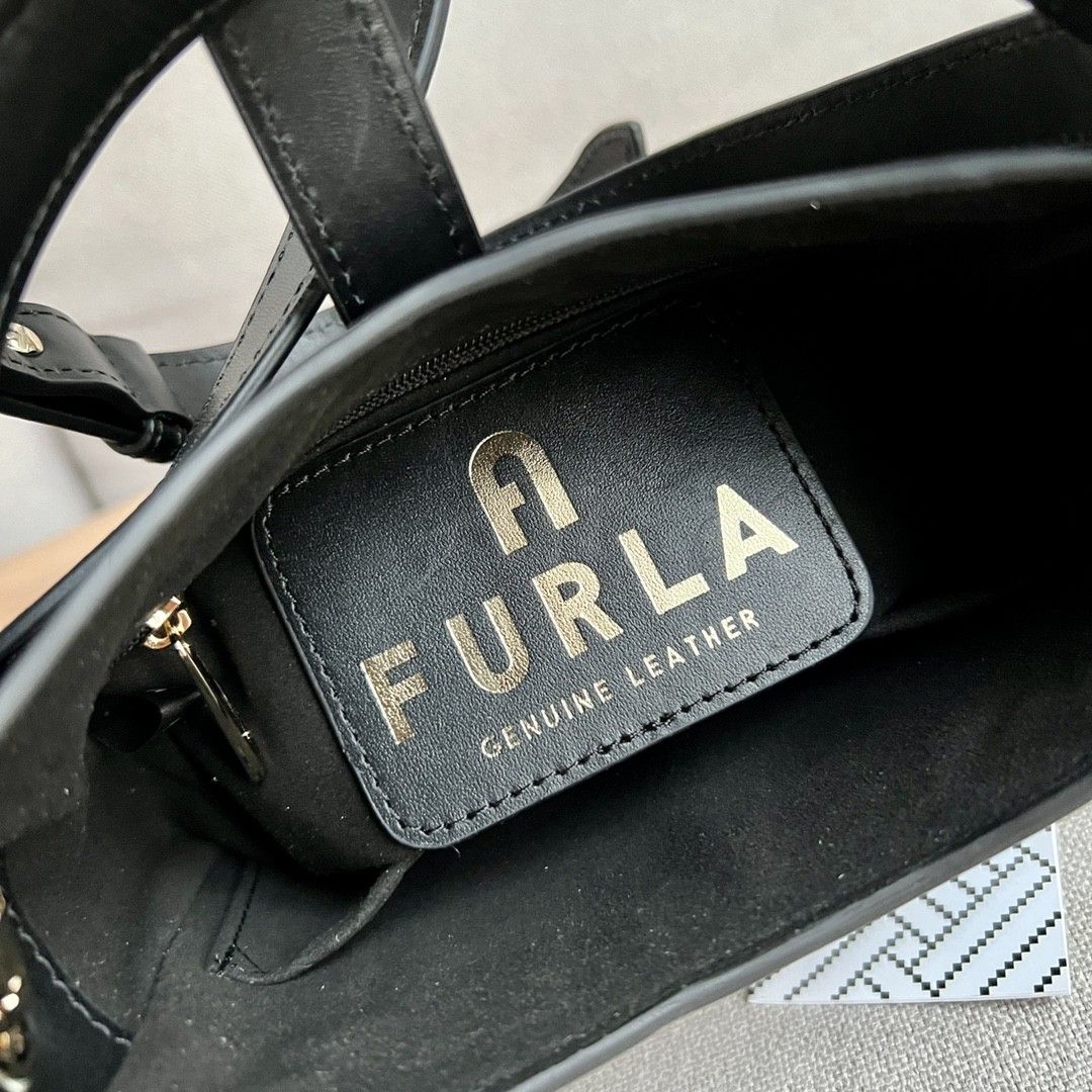 Furla Sally Charcoal Saffiano Leather Tote bag, Luxury, Bags