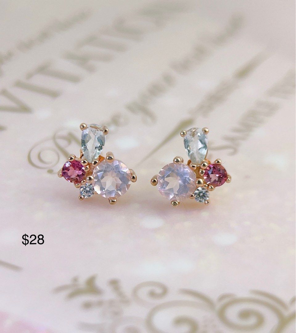 Gemstones Cluster earrings