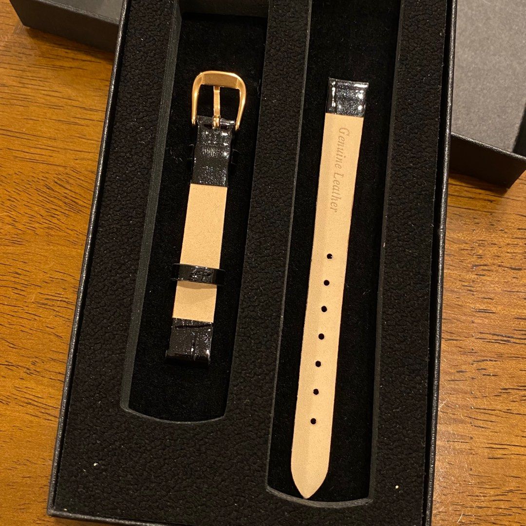 Genuine Leather 11mm watch strap rose gold hardware fine grain