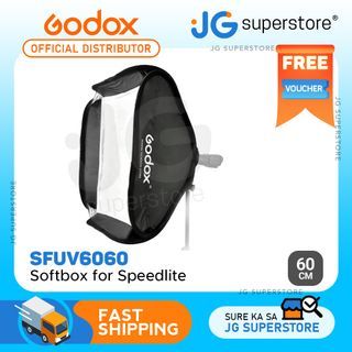 Godox SFUV6060 Professional 2-in-1 Photo Studio Kit 60 x 60cm Softbox with S-type Flash Speedlite Bracket | JG Superstore