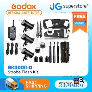 Godox SK300II-D 3 x 300Ws 2.4G Strobe Flash Kits for Studio Photography - Light Stands, Softbox, Umbrella, Wireless Trigger, Carrying Case Kits | SK300II D | JG Superstore