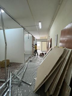 Hacking,Dismentle, disposal, partition &false ceiling,electrical , vinyl flooring, Dacking installation,Matal structure,self laveling-80494735