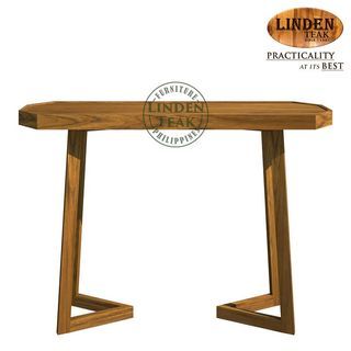 Handcrafted Solid Teak Wood Hexa Console Table