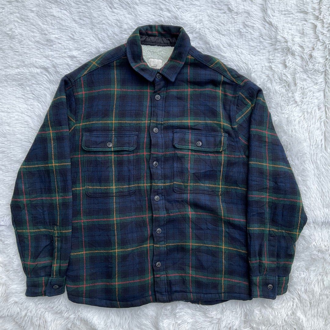 H M Sherpa Inner Wool Flannel Jacket Men s Fashion Coats