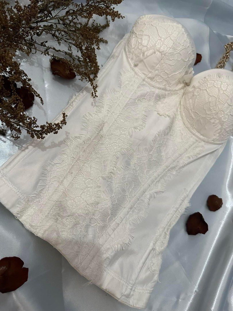 Honey birdette bridal white high quality lace corset top on Carousell