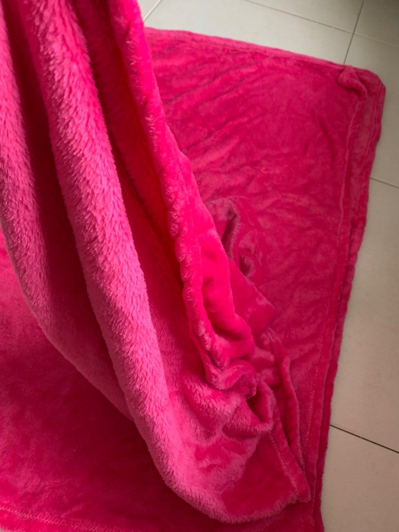 Hot pink faux fur throw, Furniture u0026 Home Living, Home Decor, Cushions u0026  Throws on Carousell