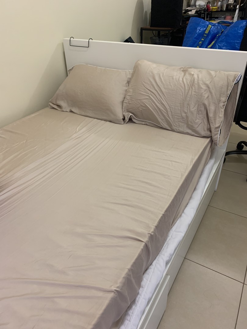 Ikea Malm High Bed (120X200Cm), Furniture & Home Living, Furniture, Bed  Frames & Mattresses On Carousell