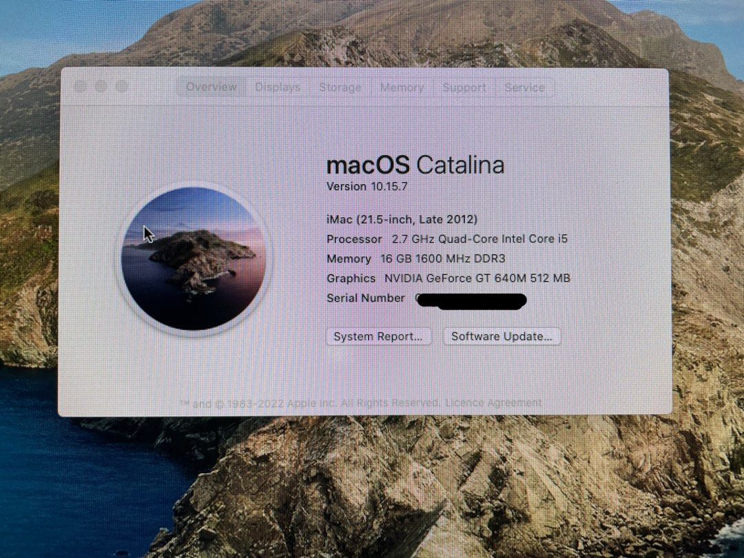 iMac 21 2012 CPU i5 RAM 16GB DDR3 Graphics NVIDIA GeForce GT