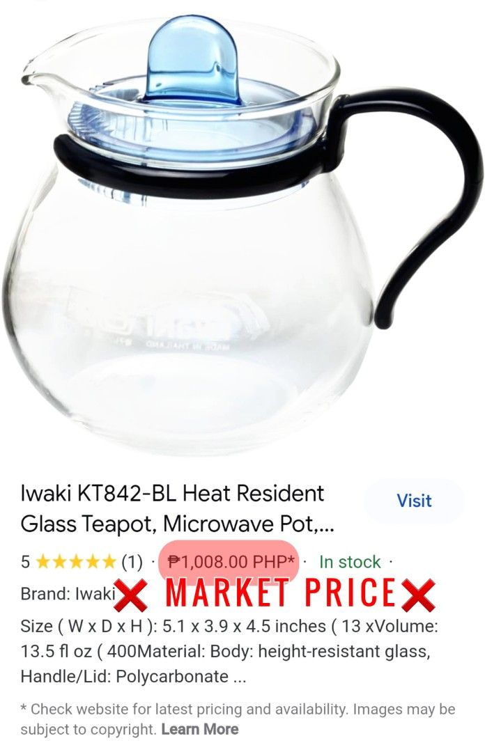 iwaki Heat Resistant Glass Teapot - Globalkitchen Japan