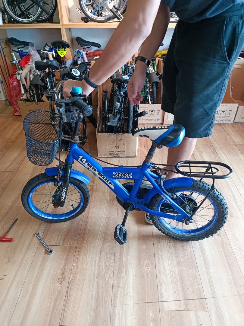 Kids Blue Bicycle in working good condition and detachable training wheels 3 8yo Sports Equipment Bicycles Parts Bicycles on Carousell