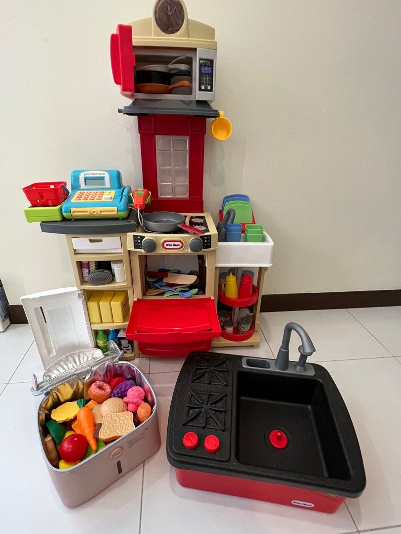 Little tikes cook and store kitchen pink sales