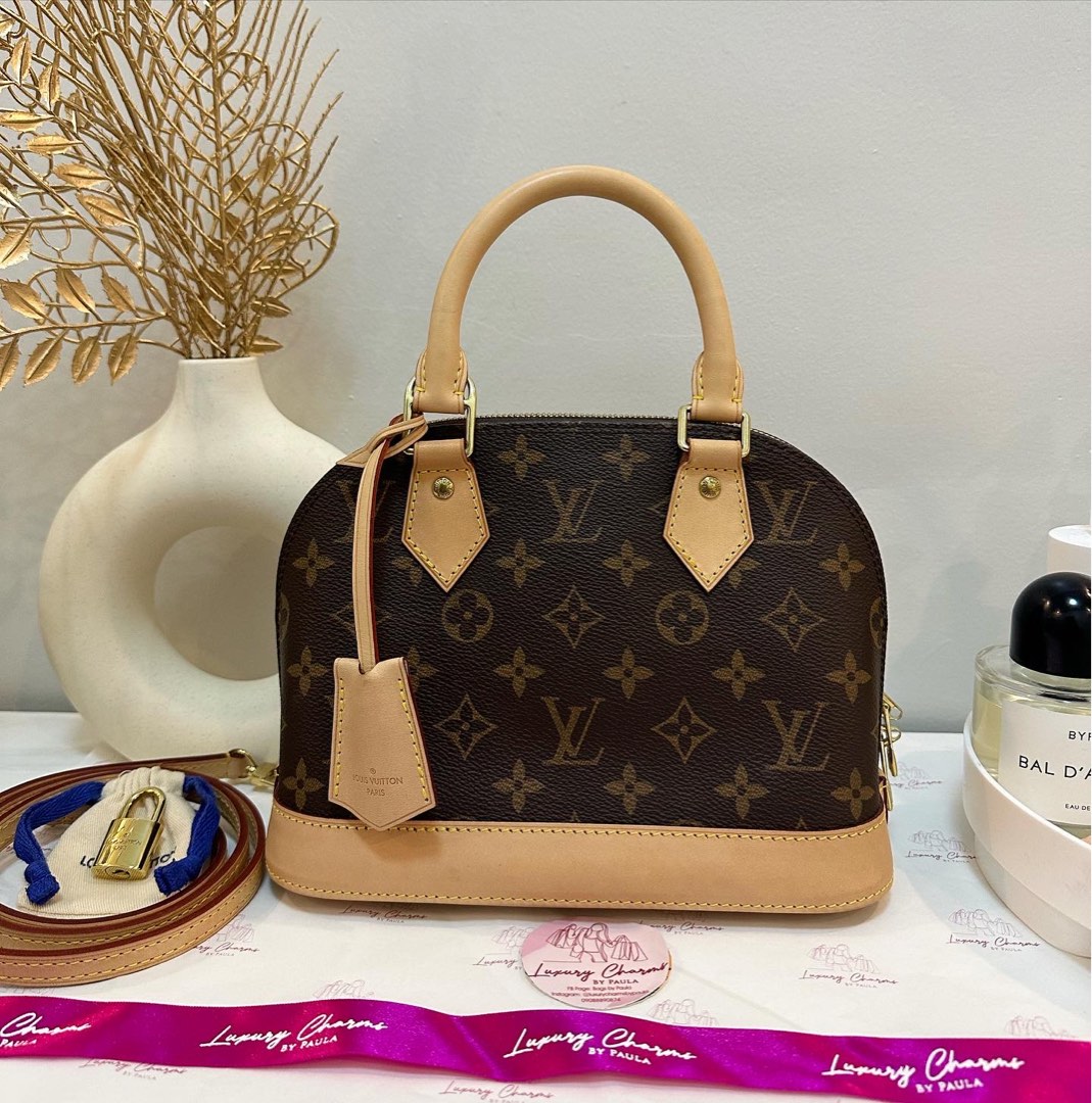 Used Louis Vuitton Alma BB monogram Canvas with strap dustbag clochette  lock and keys, Luxury, Bags & Wallets on Carousell