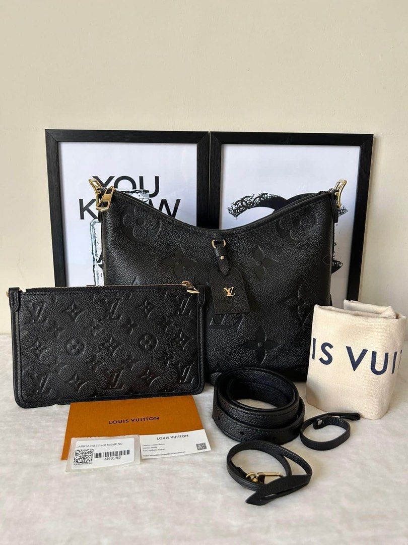 Louis Vuitton Bagatelle Giant Monogram (Category: Luxury Bags & Wallets) located in Manila. Submitted by bagislifeshop (Listing ID 1249473232, Image 1). Description: ☑️Available in Pampanga ✅Date code: Microchipped (2022) ✅Condition: 8.8/10 ✅Material: Monogram empreinte leather ✅Colour: Black ✅Size: 24 x 18 x 7 cm ✅Inclusion: With dustbag, cards, short strap,long strap and box .