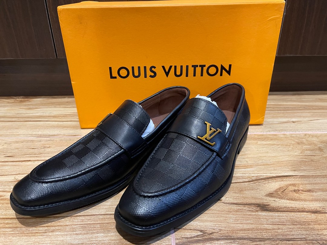 Louis-Vuitton Leather Men's Shoes Black Size10