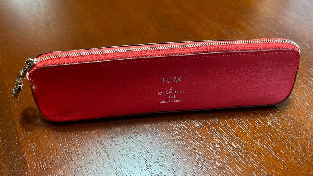 Louis Vuitton Mahina Elizabeth Pencil Pouch Case Magnolia Pink Leather Auth
