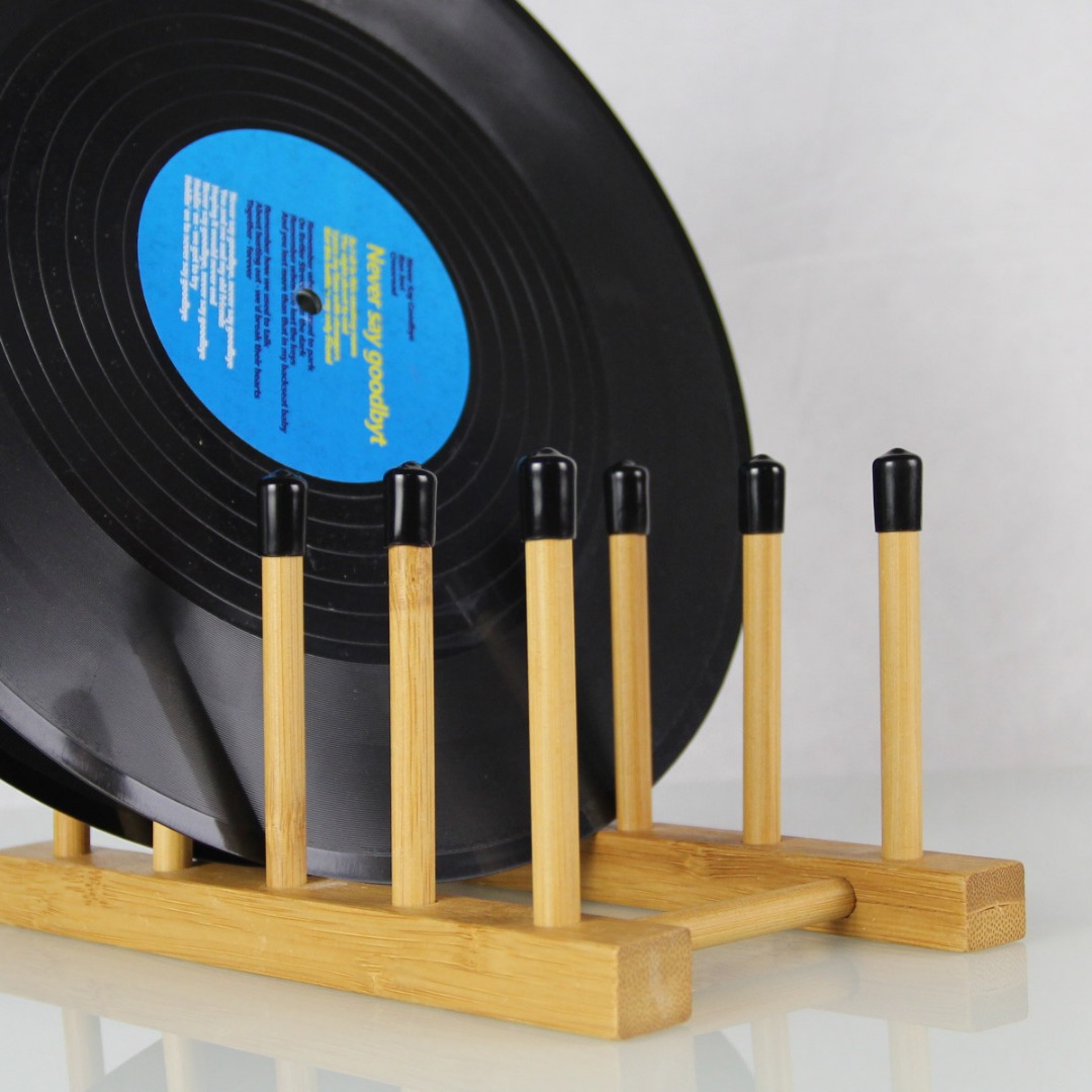 LP Vinyl Records Drying Rack Bamboo Storage Display Rack, Hobbies