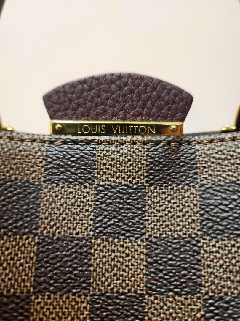 Louis Vuitton, Bags, Damier Ebene Cuir Taurillon Brittany Bordeaux