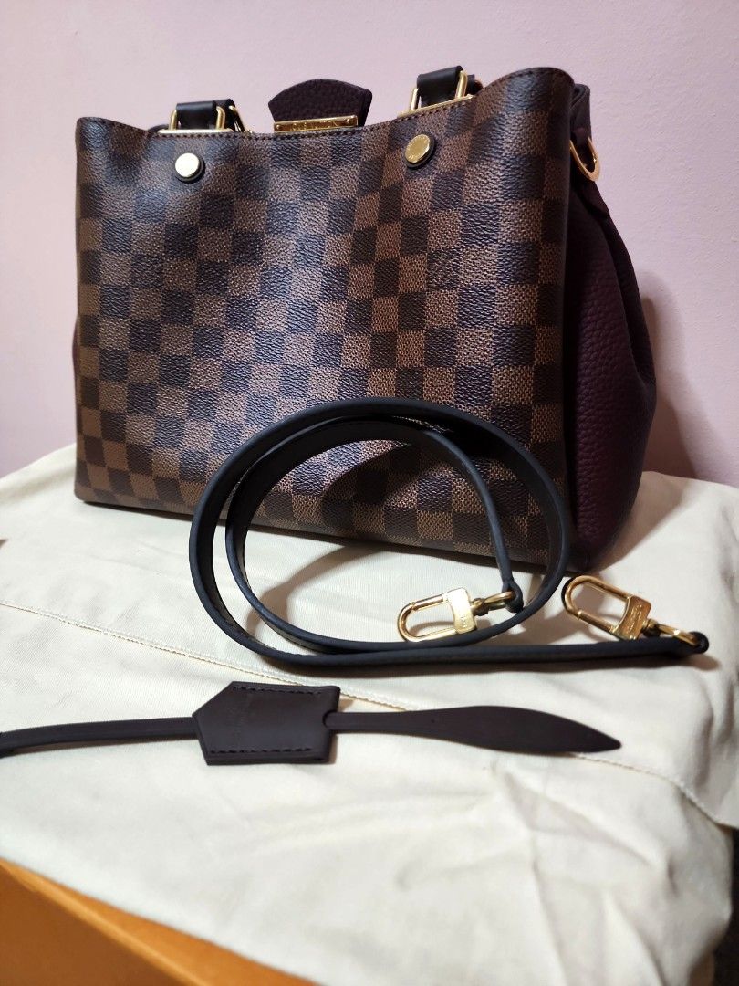 Louis Vuitton - Brittany D.eve.tau.magnol N41674 Light Pink Brown Leather  Shoulder Bag, Luxury, Bags & Wallets on Carousell