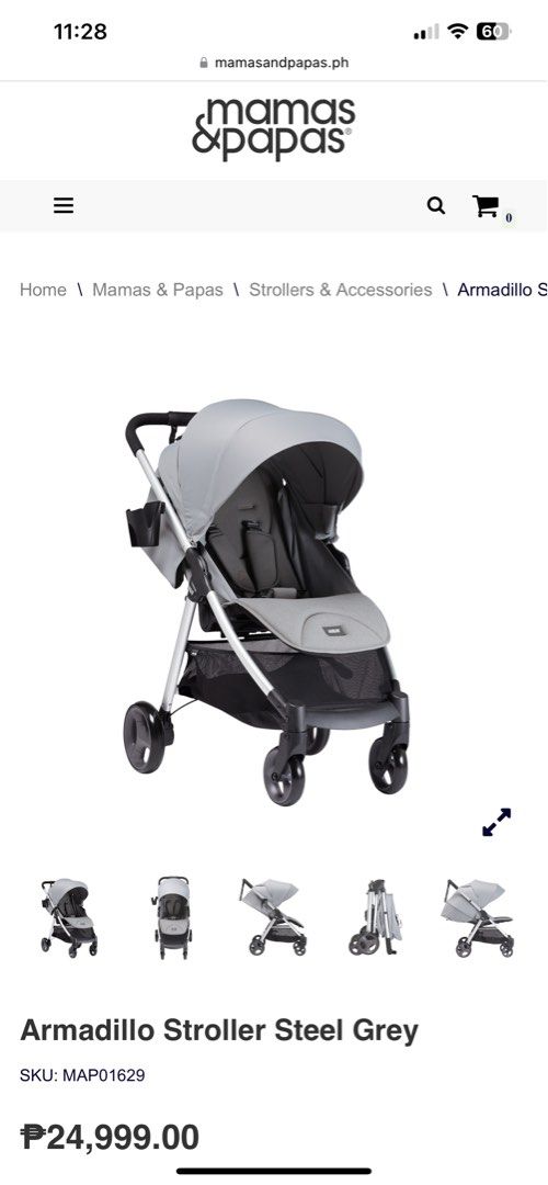 Mamas and papas armadillo steel grey hot sale
