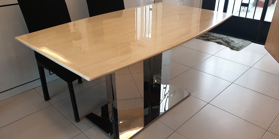 Marble Dining Table (Category: Other Home Furniture) located in Singapore. Submitted by MnMzz (Listing ID 1249474261, Image 1). Description: Marble dining table. Good condition. Seats 4. 150cm in length. Self collection..