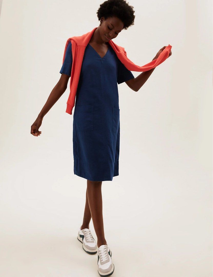 Marks and spencer navy dress online