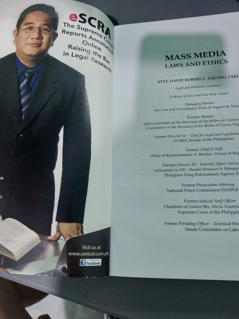 Mass Media Laws & Ethics by David Robert Aquino on Carousell