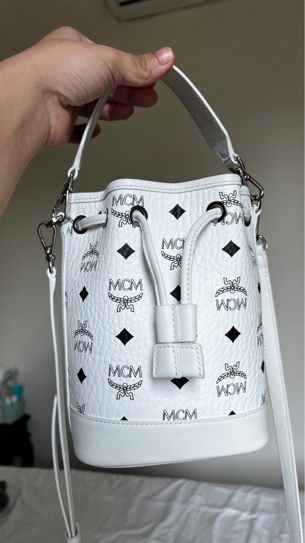 White mcm crossbody discount