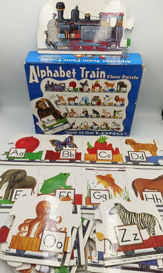 Melissa Doug Alphabet Train Floor Puzzle Hobbies Toys Toys
