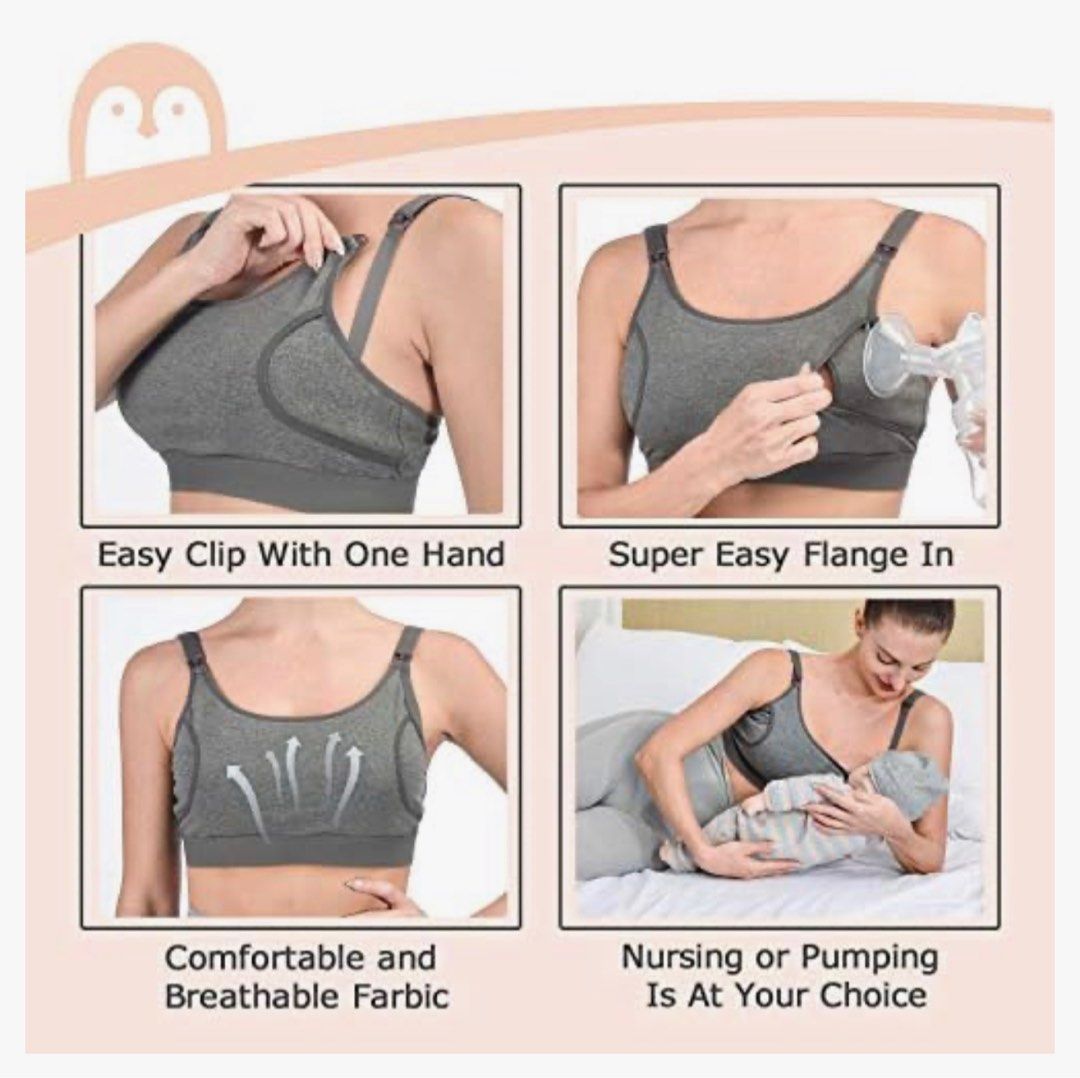 Bmama Comfort Breathable Hands-Free Pumping and Nursing Sport Bra – Bmama  Maternity