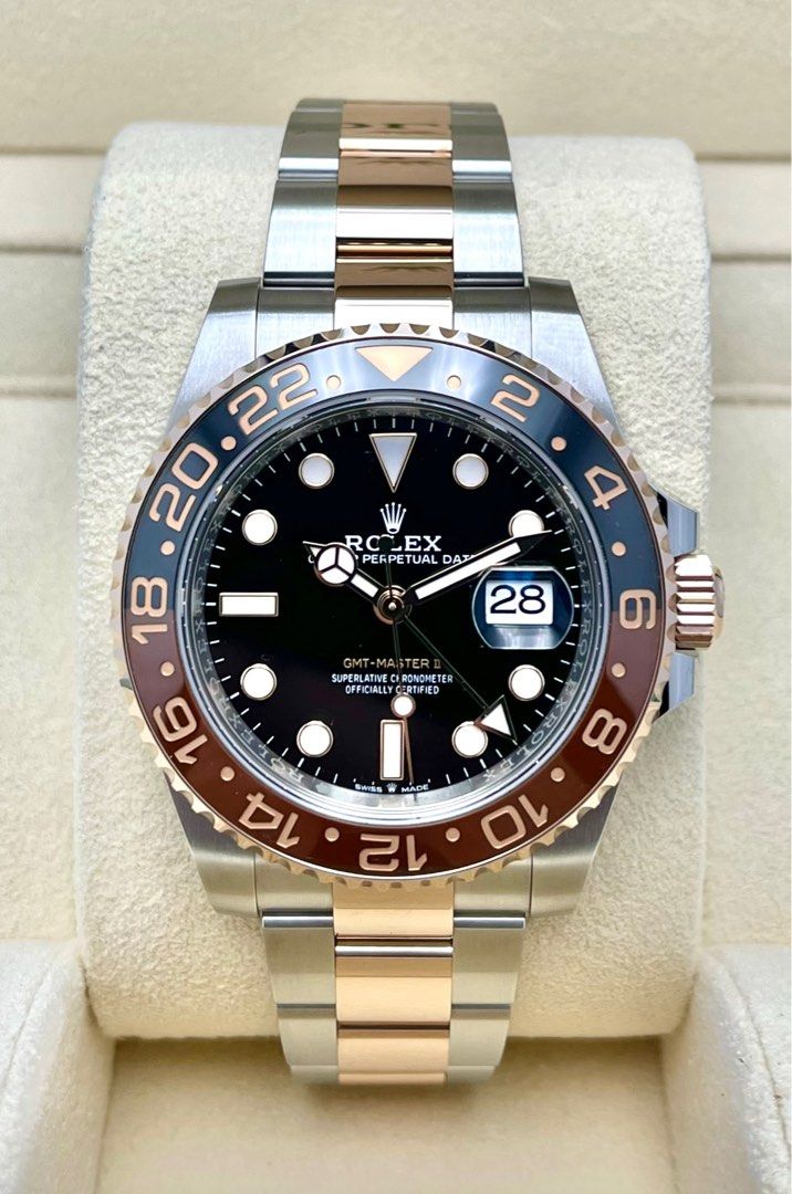 New 6 23 Rolex GMT Master II 2 Rootbeer 126711CHNR half rose gold two tone