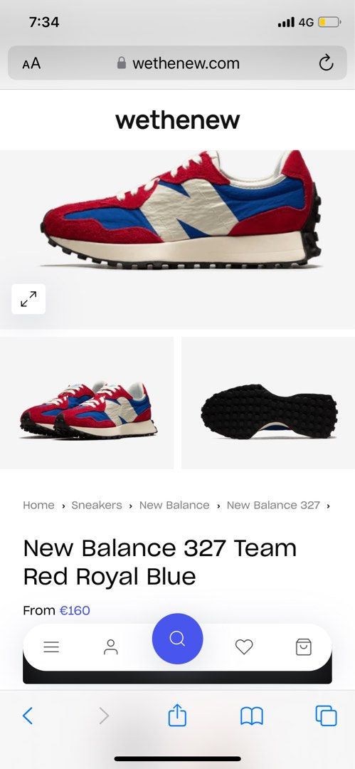 New Balance 327 Team Red Royal Blue