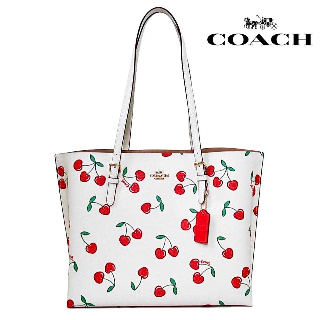 Shop COACH Soft Tabby Cherry-Print Leather Shoulder Bag