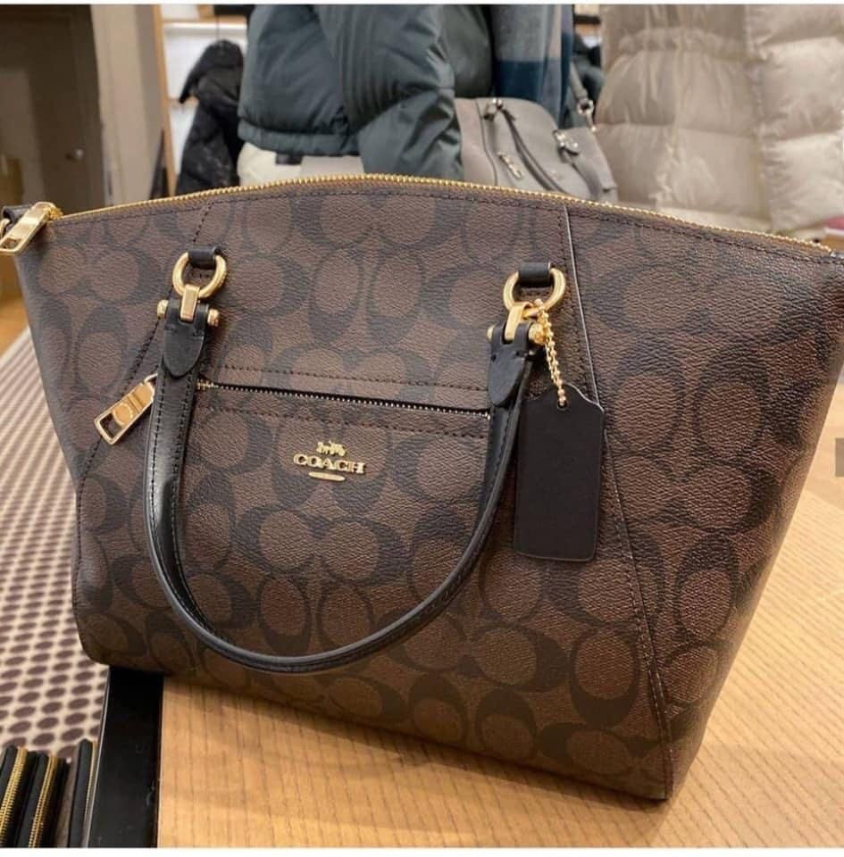 Prairie satchel in signature canvas outlet coach